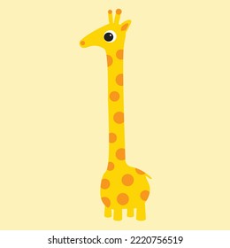 Tall Cartoon Giraffe Vector Illustration