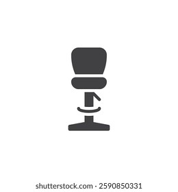 A tall chair with a footrest vector icon. filled flat sign for mobile concept and web design. Bar Stool glyph icon. Symbol, logo illustration. Vector graphics