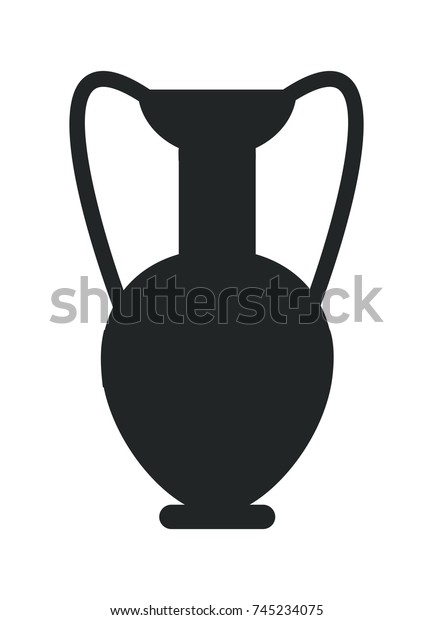 Tall Clay Ancient Greek Vase Wide Stock Vector Royalty Free