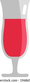 Tall coctail glass, icon illustration, vector on white background