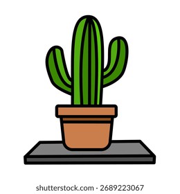 Tall Column Cactus Cartoon Artwork