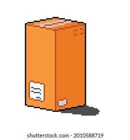 tall delivery box with pixel art style