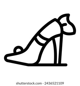 Tall footwear icon outline vector. Classy stiletto shoes. Voguish glamorous high heels