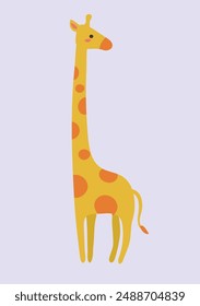 A tall giraffe on a light background
