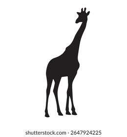 A tall giraffe silhouette standing gracefully, showcasing its long neck and upright posture.