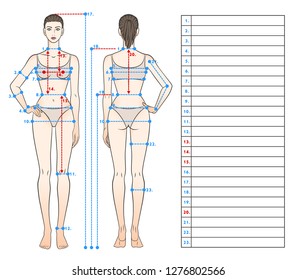 Tall girl in underwear front and back. The arm is bent and lies on the belt. Table for records.