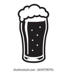 Bebida de cerveja espumosa escura de vidro alto
