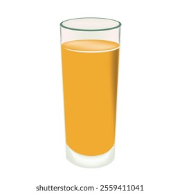 Tall glass with orange juice. Vector illustration