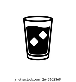Tall Glass with Water and Ice Cubes for Refreshing Cold Beverage