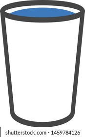 Tall glass of water vector illustration. Glass with water flat icon.