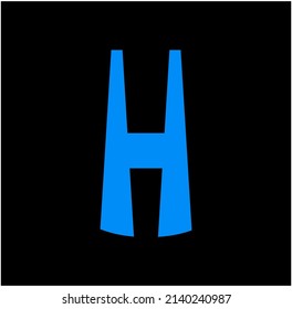 Tall H icon. U brand name initial letters monogram.