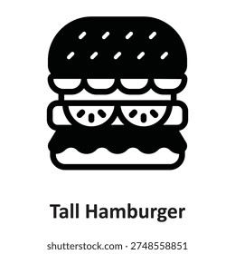 Tall Hamburger Vector Icon which can easily modify or edit

