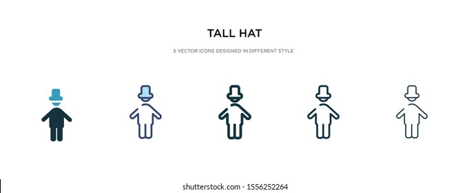 tall hat icon in different style vector illustration. two colored and black tall hat vector icons designed in filled, outline, line and stroke style can be used for web, mobile, ui