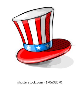 Tall hat isolated on white. Eps 10 vector illustration