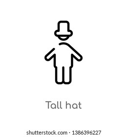 tall hat vector line icon. Simple element illustration. tall hat outline icon from people concept. Can be used for web and mobile