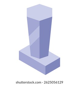 El trofeo de vidrio hexagonal alto está parado sobre un pedestal, creando una composición elegante y minimalista
