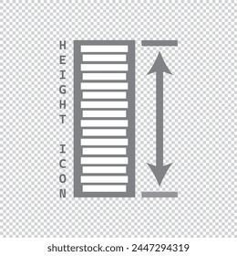 Icono alto, símbolo de Vector de alto icono y símbolo aislado sobre fondo blanco, concepto de logotipo de alto Vector de stock