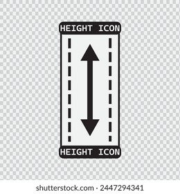 tall icon, Height icon vector sign and symbol isolated on white background, Height logo concept Stock Vector