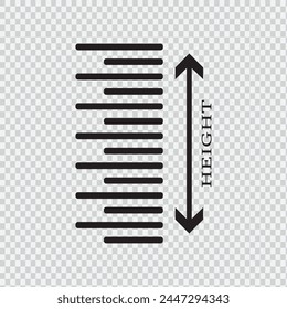 tall icon, Height icon vector sign and symbol isolated on white background, Height logo concept Stock Vector