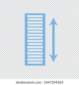 tall icon, Height icon vector sign and symbol isolated on white background, Height logo concept Stock Vector