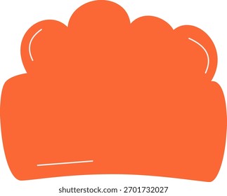 Forma de bolha de fala laranja irregular alta com textura, elemento de design de ilustração de vetor.