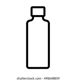 Tall long bottle container line art vector icon for apps and websites
