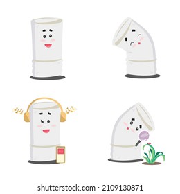 Tall marshmallow character in white background