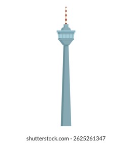 Torre de telecomunicações alta e moderna está de pé alto com uma antena no topo