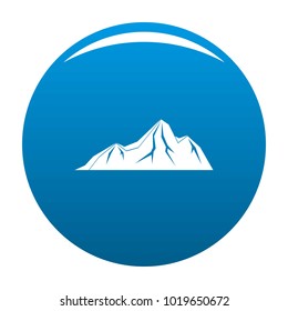 Tall mountain icon vector blue circle isolated on white background 