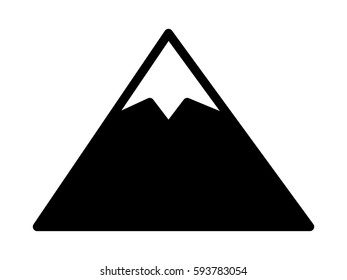 Tall mountain peak with snow flat vector icon for outdoor apps and websites