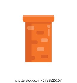 Tall orange brick chimney standing alone and providing ventilation for a building