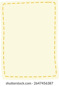 Tall oval label with yellow dotted stitching, great for organizing lists, decorative journaling, or soft themed stationery.