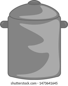 A tall pot with a closed lid, vector, color drawing or illustration.