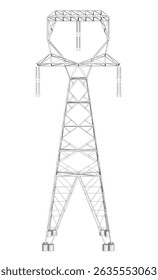 A tall power tower with many wires and poles. It is a very important structure that provides electricity to many people
