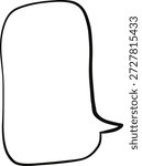 Tall rectangular speech bubble with outline.
