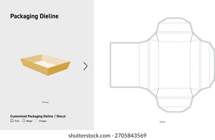 Tall Rectangular Tray Packaging Dieline