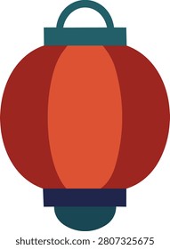Tall red Japanese paper lantern Chochin street decoration icon