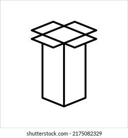 Tall shape carton box thin line icon, Vector and Illustration.