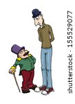 tall and short man, cartoon characters, vector illustration