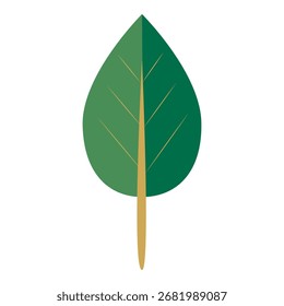 Árvore verde alta simples com ilustração de tronco