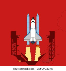 Tall simple rocket icon, eps file.