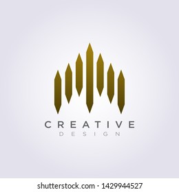Tall skyscraper building Vector Illustration Design Clipart Symbol Logo Template.