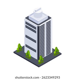 Tall Skyscraper Isometric for Architectural Visualization.