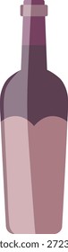 A tall slender wine bottle in muted plum tones with a simple gradient and small neck.