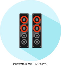 Tall speakers, illustration, vector on a white background.