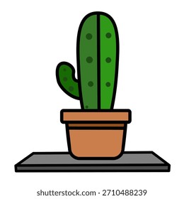 Tall Spotted Cactus Standing Alone
