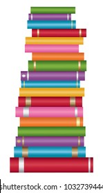 Tall Stack Of Colorful Books 