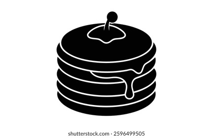 Tall stack of pancakes silhouette graphic.