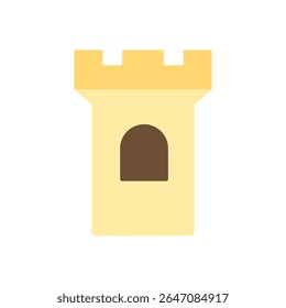 Tall stone fortress wall with battlements and defensive structure, representing strength and protection. Ideal for tower defense games or medieval environment sets.