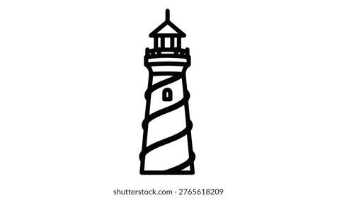 Tall striped lighthouse tower illustration